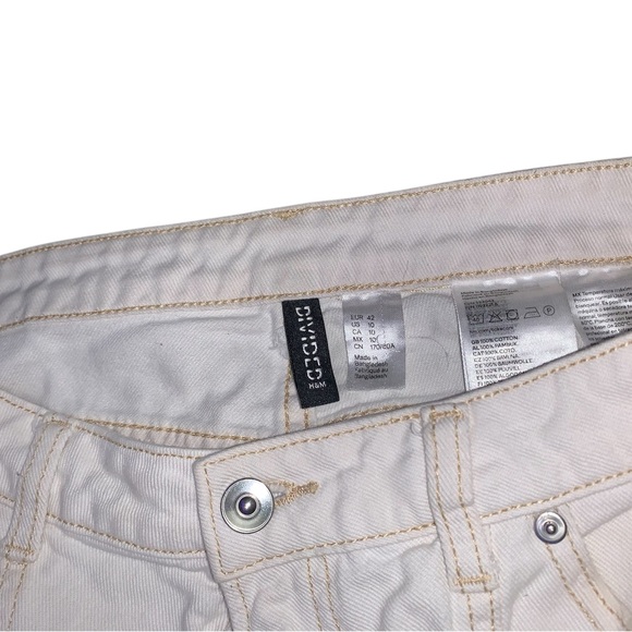 H&M Divided White Wide Leg White Cargo Jean S10 - Picture 3 of 3